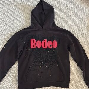 Travis Scott Black Hoodie with Red Rodeo Print